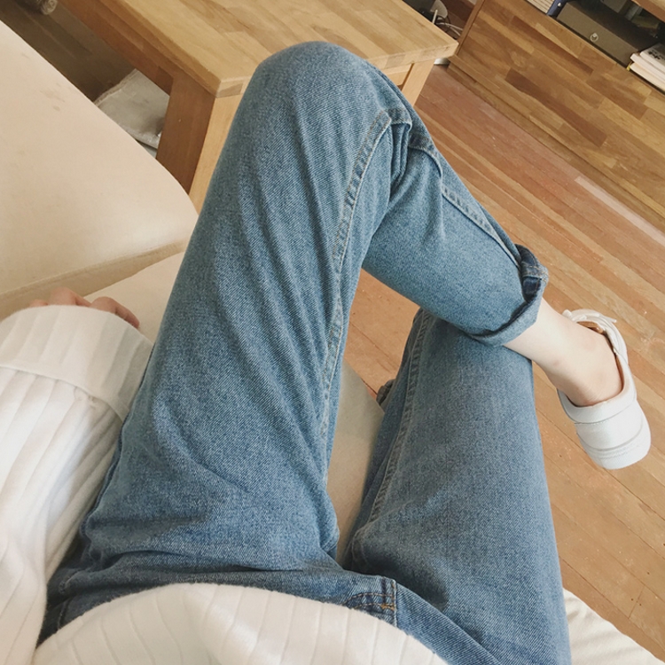 秋裝新款韓版女裝褲子寬松中高腰顯瘦長褲小腳褲哈倫牛仔褲女褲潮